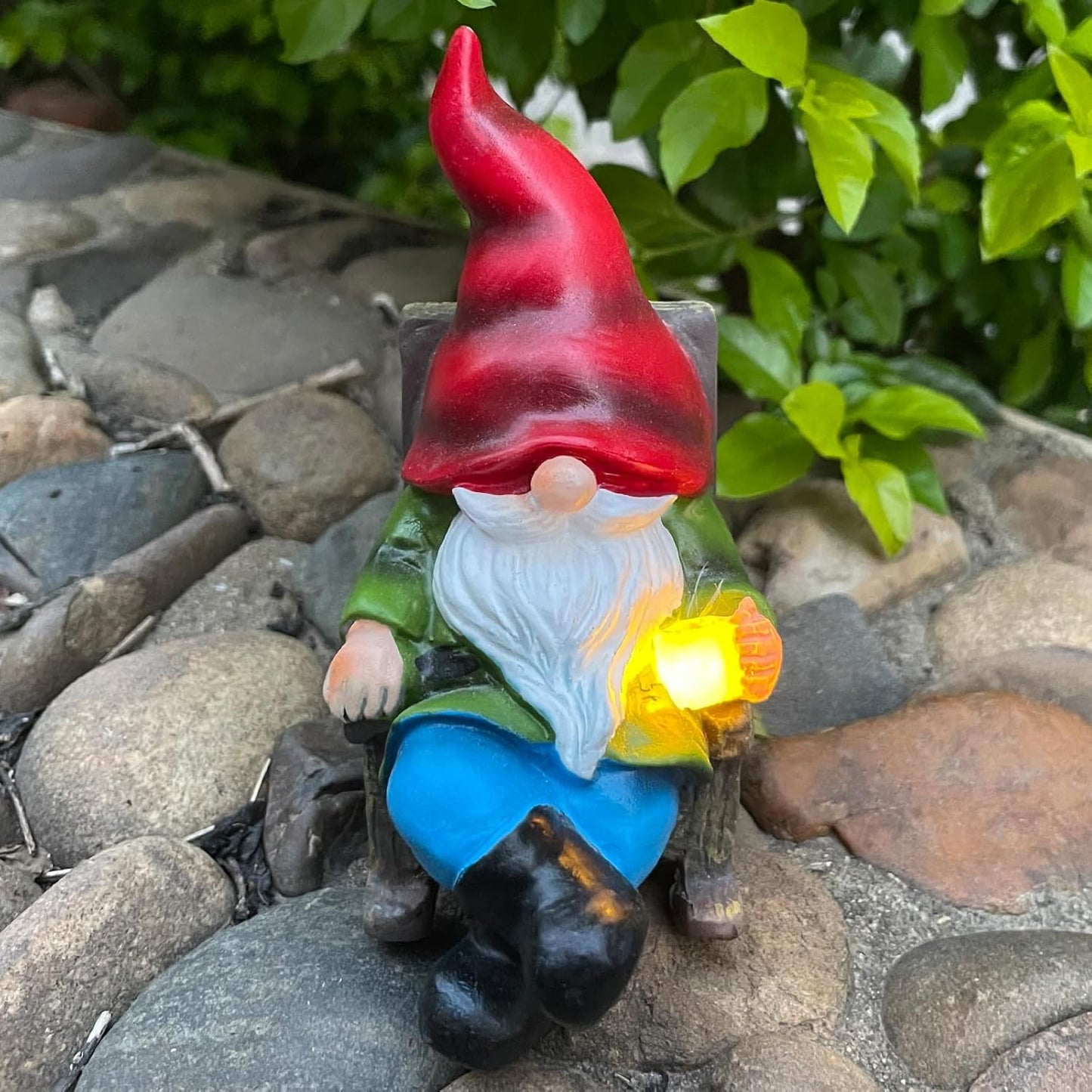 Solar Gnomes Decor Outside Mini Gnome Figurines Outdoor Solar Porch Patio Garden Miniatures Gnomes Decor Gift for Women Grandma Mother's Day Birthday