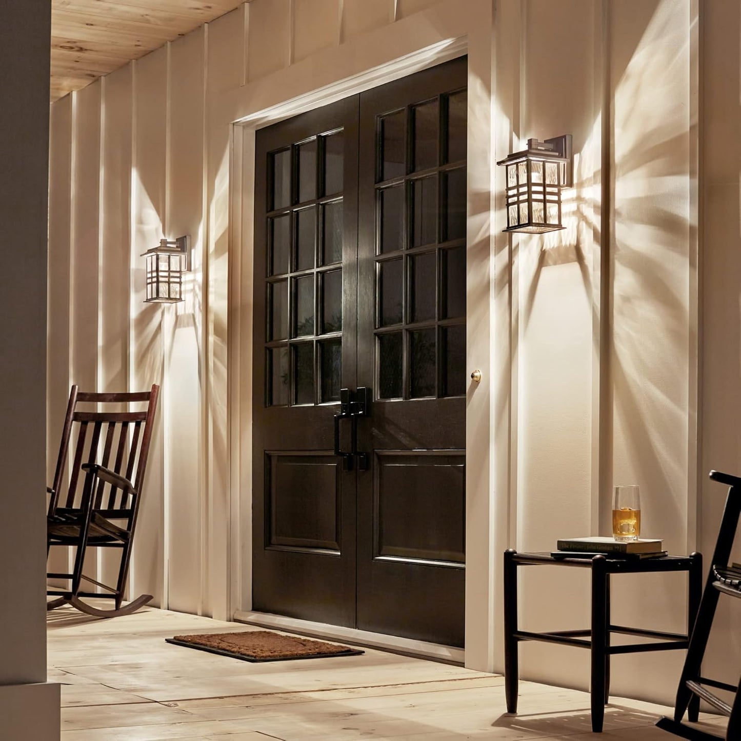 Beacon Square 12" 1 Light Outdoor Wall Light with Clear Hammered Glass in Olde Bronze® (Pack of 2)