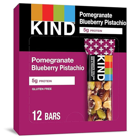 KIND Bars, Pomegranate Blueberry Pistachio, Healthy 5g Protein 12 Count