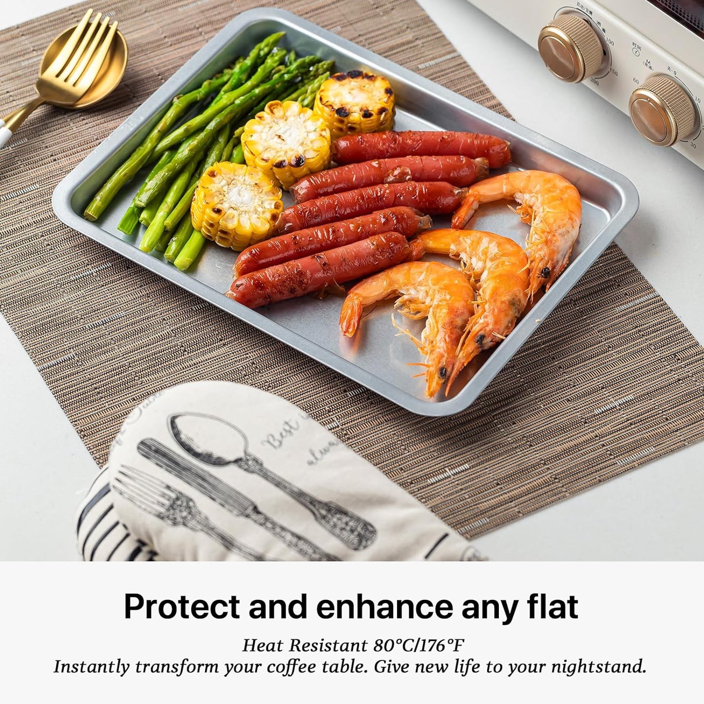 LEXMORE Placemats Set of 8 Vinyl/Plastic Woven Place Mats for Kitchen Table Indoor/Outdoor Washable Placemat Wipeable Dining Table Mats(Light Brown)