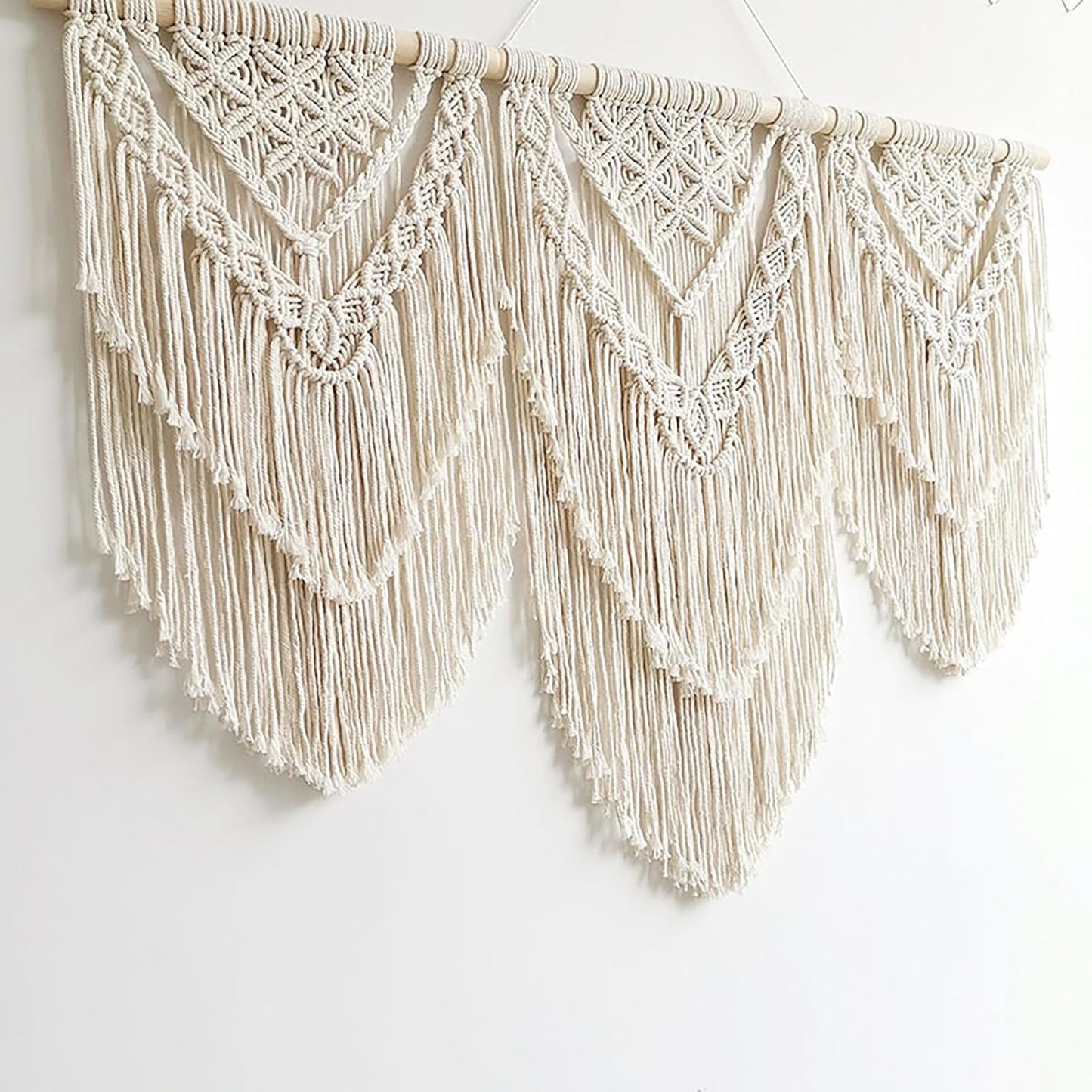 Achart Macrame Wall Hanging Large- Boho Wall Decor- large wall art- Wall Decor Living Room- Macrame Tapestry Boho Decor for Bedroom (Beige-H)