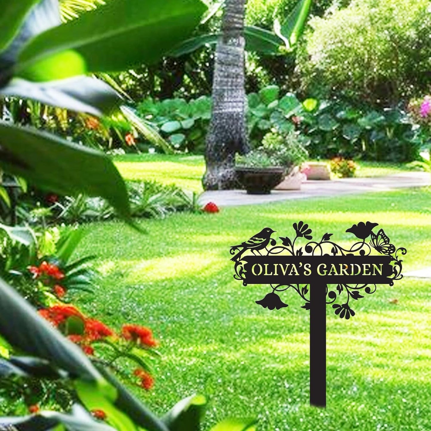 Metal Signs Customized | Personalized Garden Stake Metal Sign | Custom Metal Garden Sign | Personalized Garden Name Sign | Custom Sign Outdoor Metal | Gardening Decor Gifts for Gardeners