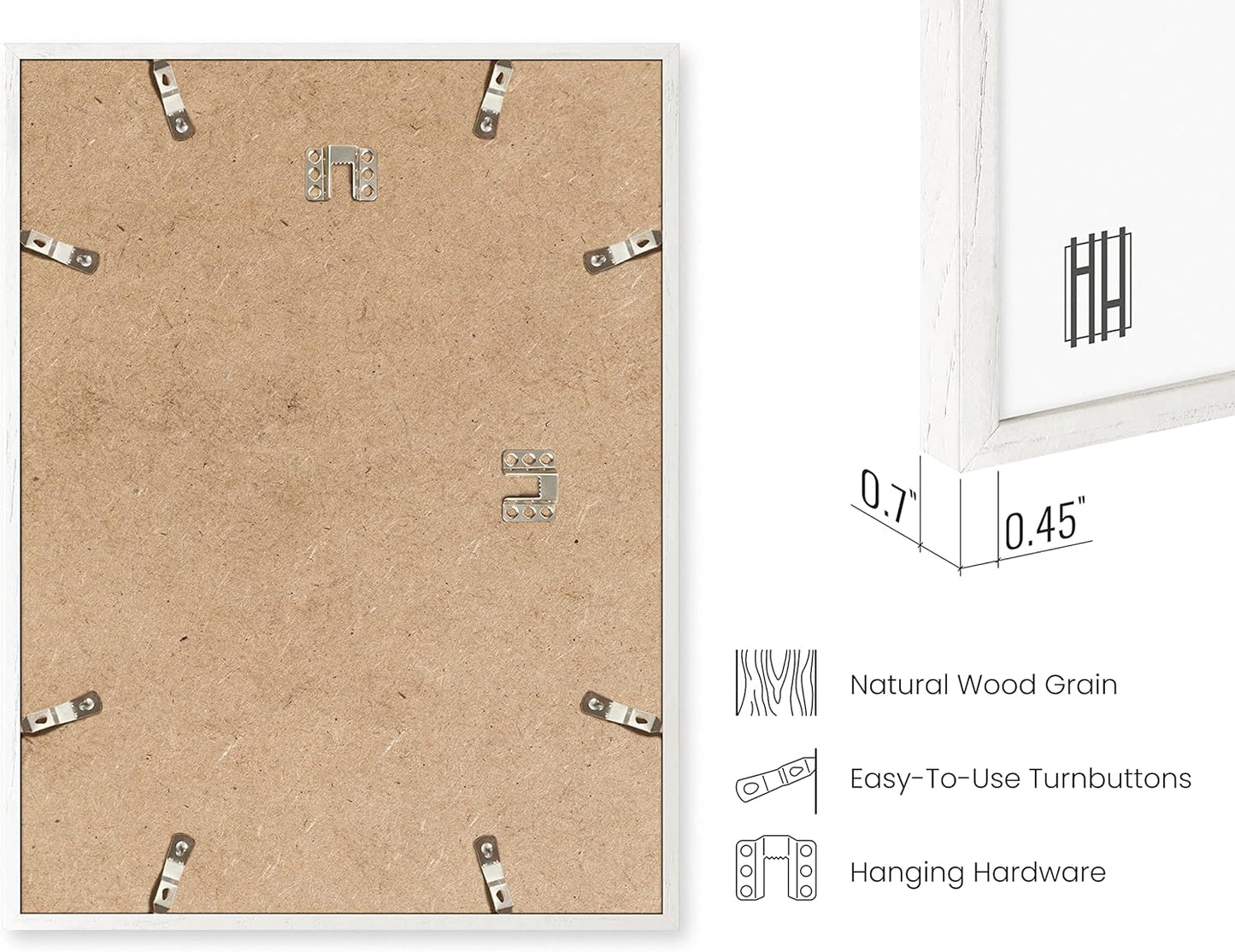 HAUS AND HUES Standalone White Oak Frames Set of 9-24x36