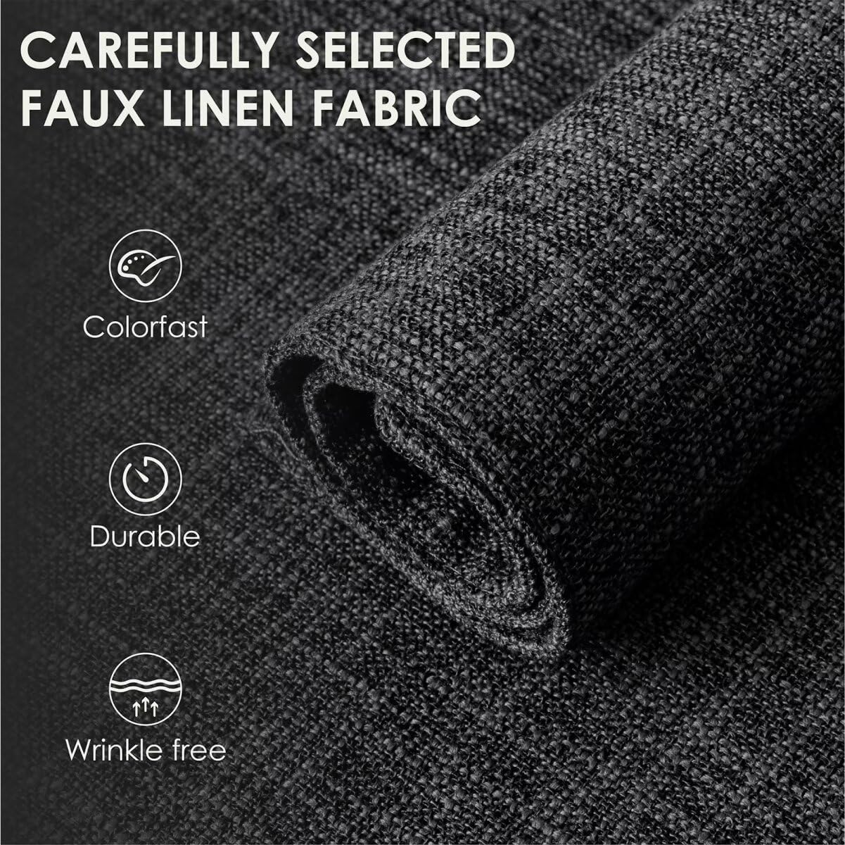 Placemats Set of 4, Bilayer Thickened Linen Place Mats Heat Resistant Machine Washable Wrinkle Free Carefully Selected Polyester Mats for Kitchen/Dining/Coffee Table (Charcoal Grey)