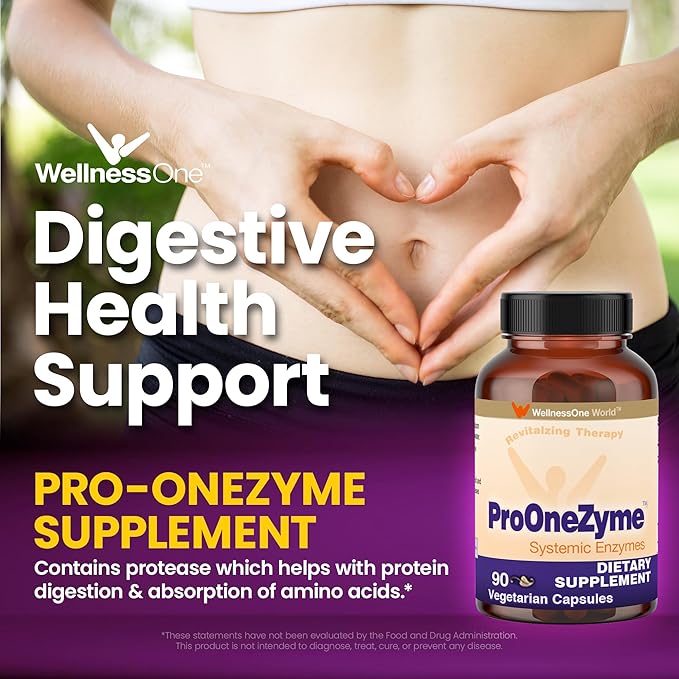 ProOneZyme Systemic Proteolytic Enzymes Supplement 90 Capsules