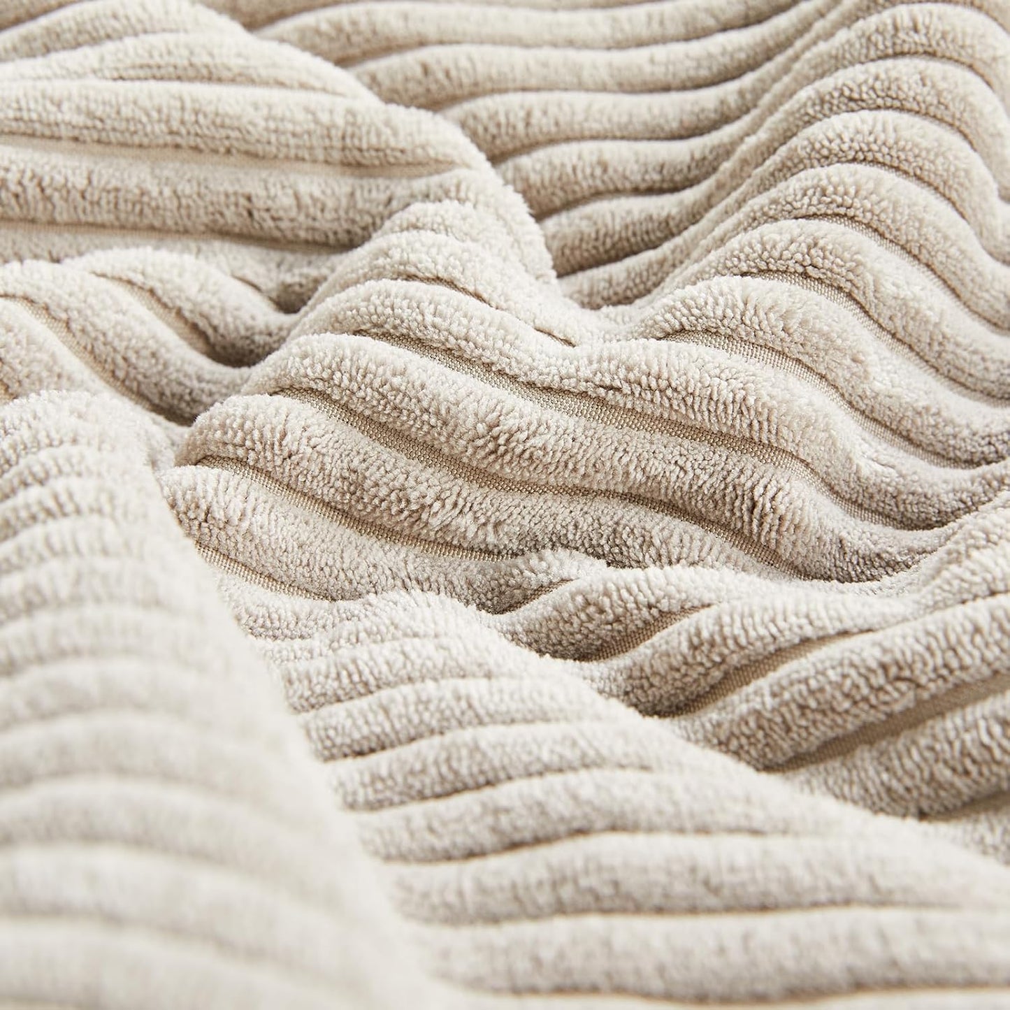 Fancy Homi 2 Packs Neutral Taupe Big Decorative Throw Pillow Covers 24x24 Inch for Couch Bed Sofa, Rustic Farmhouse Boho Home Decor, Soft Corss Corduroy Patchwork Accent Square Cushion Case 60x60 cm