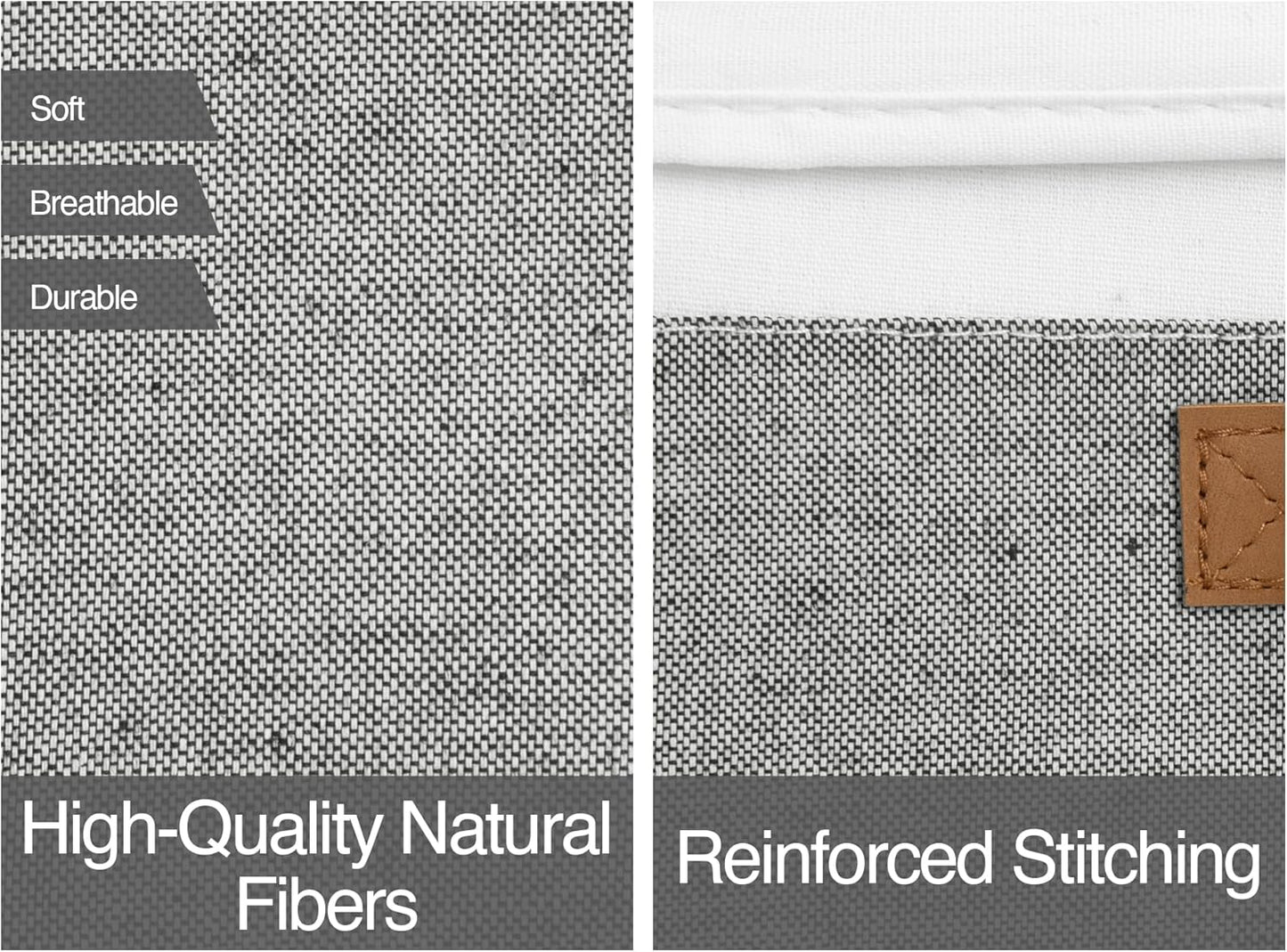 StorageWorks Large Storage Bins with Lids, Decorative Storage Boxes with Lid and PU Handles, Foldable Storage Baskets for Closet, Shelves, Stackable, Gray and White, 3-Pack