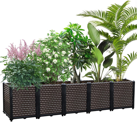 Large Planters for Outdoor Plants - Deepened 20" H, Raised Beds for Gardening Self Watering, Elevated Planter Box with Legs, Rectangular Garden Planters for Outdoor Plants Flowers, 78.7"L x 15.7"W