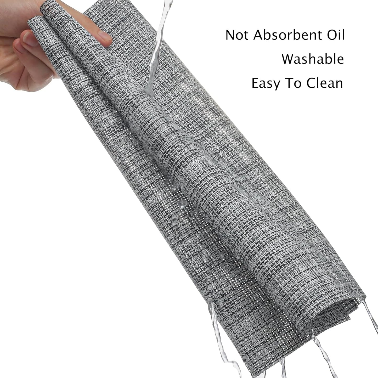 Myir JUN Placemats Set of 6, Vinyl Woven Placemats Place Mats Indoor Washable Table Mats Non-Slip Place mats for Dining Table (Light Gray, Set of 6)