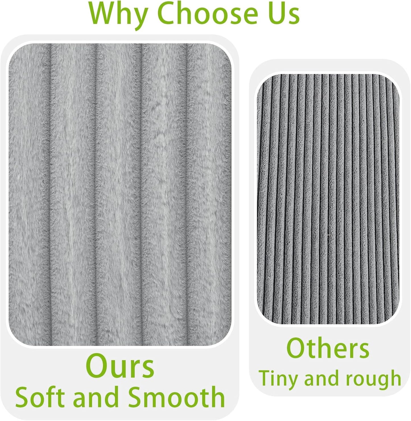 THSUPER Oversized U Shaped Plush Corduroy Fluffy Sectional Sleeper Sofa with Pull Out Bed and Double Storage Chaise for Living Room - Gray