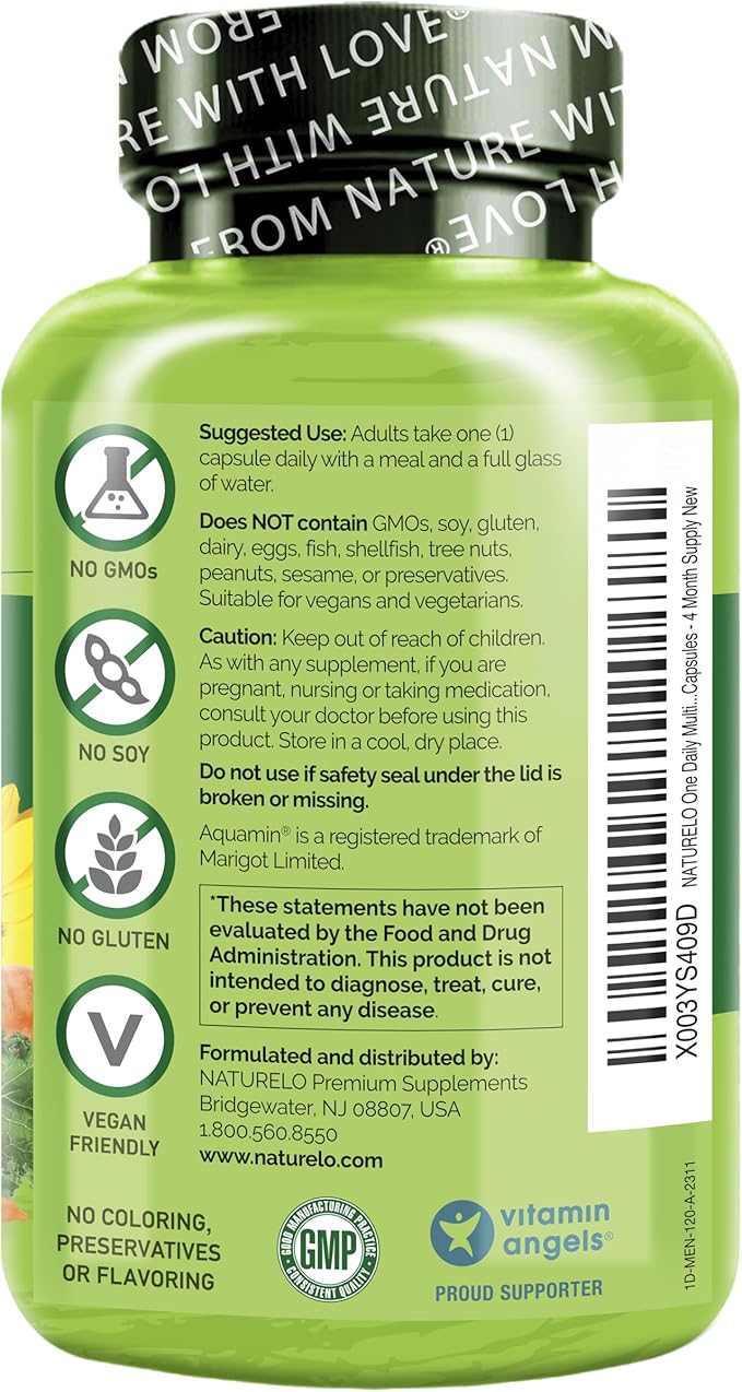 NATURELO Mens Multivitamins 120 Vegetarian