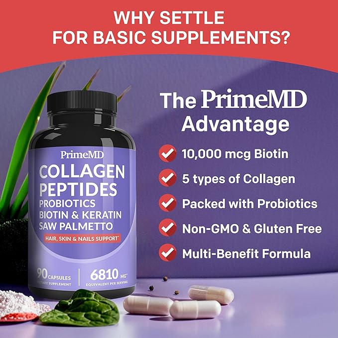 27-in-1 Hair Skin and Nails Vitamins (6180mg) w/Biotin 10000mcg - 90ct