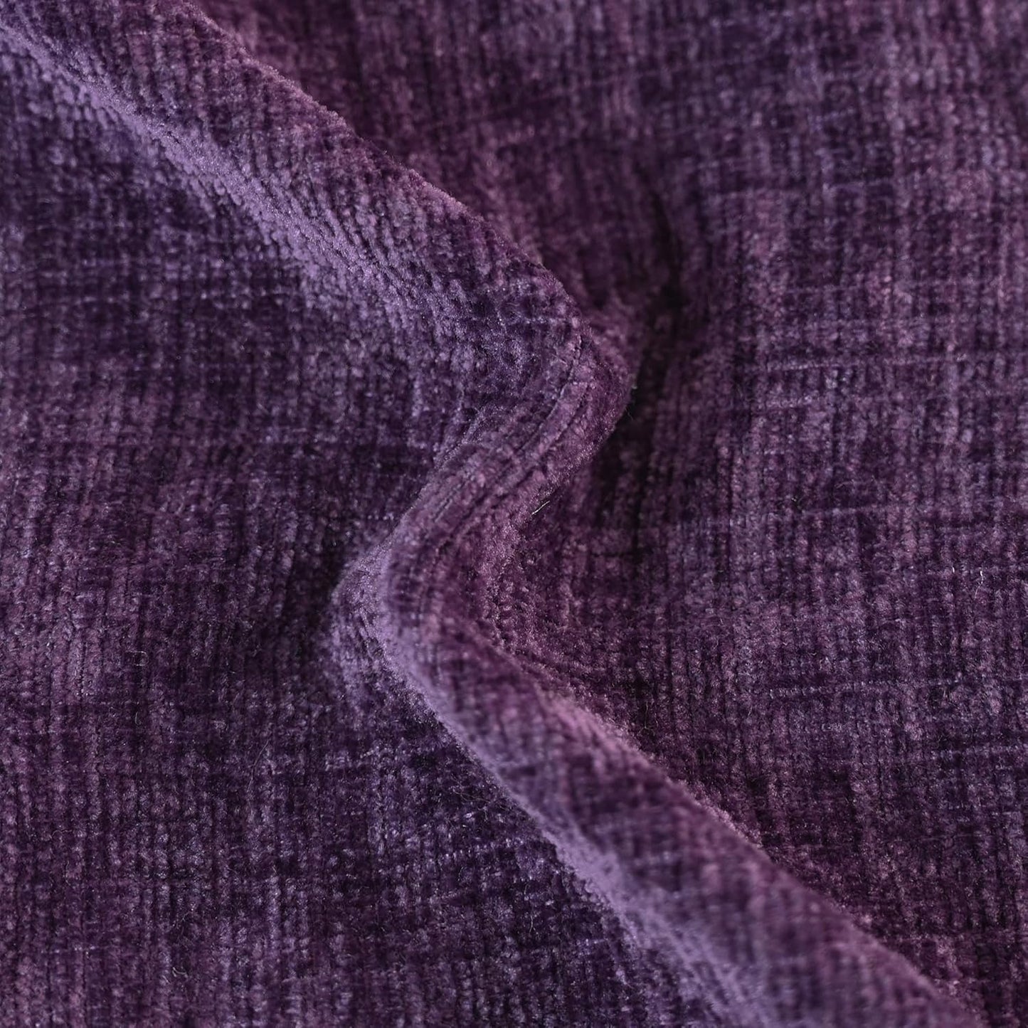 CaliTime Throw Pillow Covers Decorative 18 X 18 Inches Pack of 2 Cozy Chenille Cushion Cases for Couch Sofa Bed Living Room Home Plum Purple