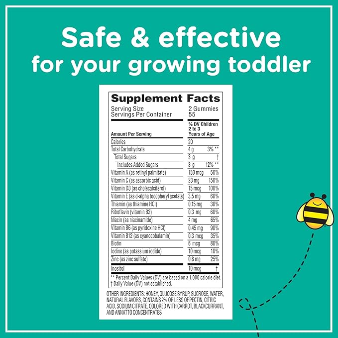 Zarbee's Toddler Vitamins, Complete Multivitamin D3 & 2-3 Years, 110 Count