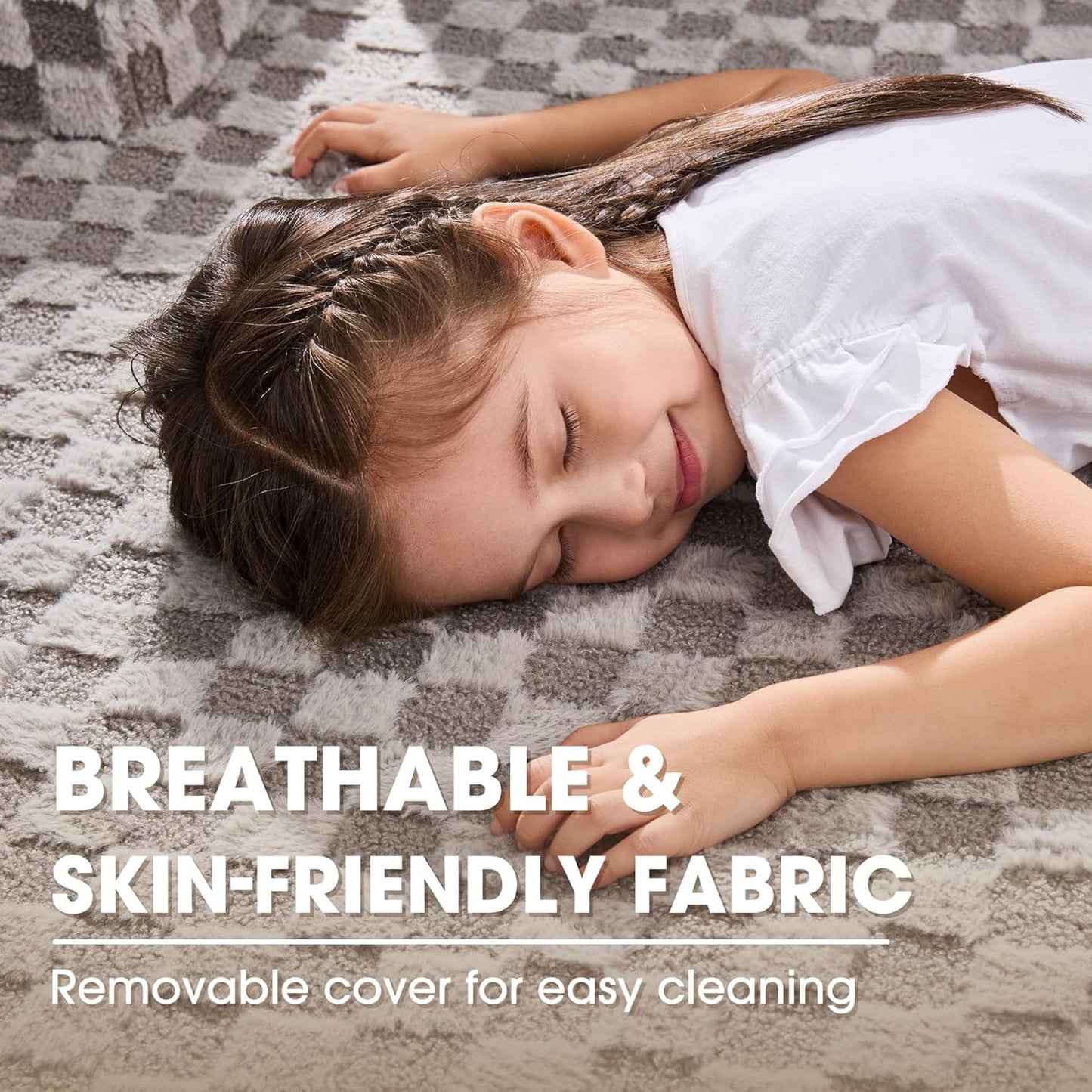 Hobestluk 96” Modular Sectional Sofa Couches L-Shape Couch 3 Seat Modular Sofa Memory Foam Sectional Couches for Living Room, Cloud Couch with Oversized Chaise (Grey, Checked (Left Facing Chaise))