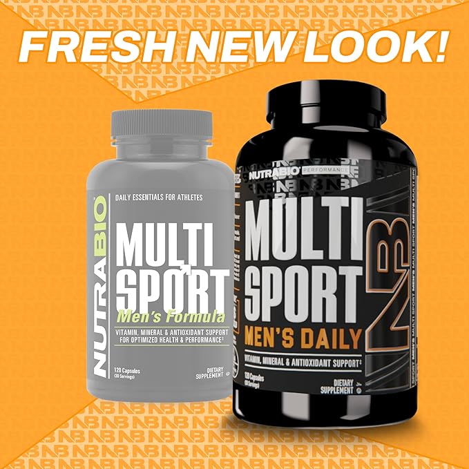 NutraBio Multisport for Men 33 Vitamins, (120 Vegetable