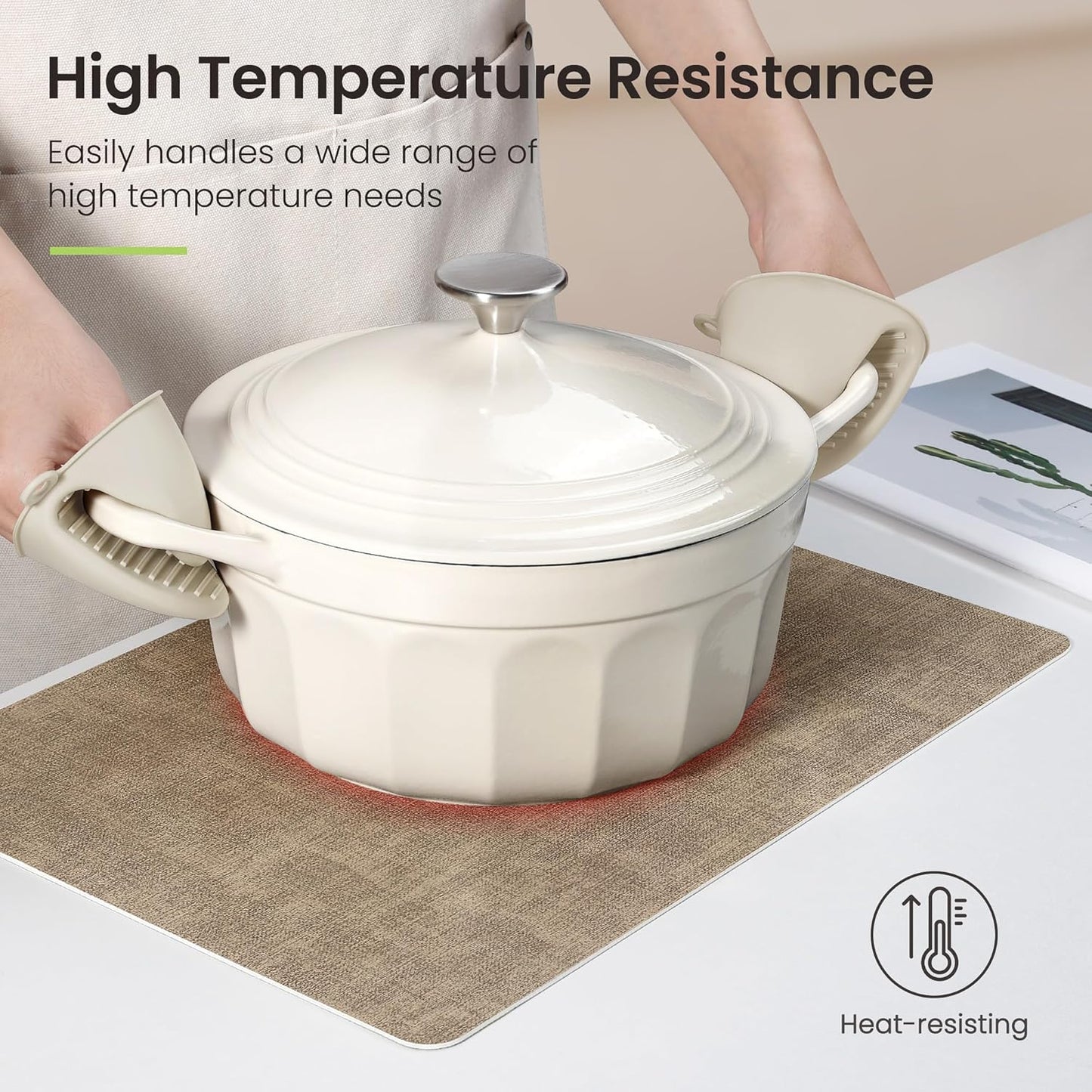 Faux Leather Dual Sided Placemats Set of 4, Square Non-Slip Heat Resistant Placemats with Coaster, Reversible wipeable Waterproof Table Mats for Kitchen, Dining, Outdoor (4, Black Light Coffee)