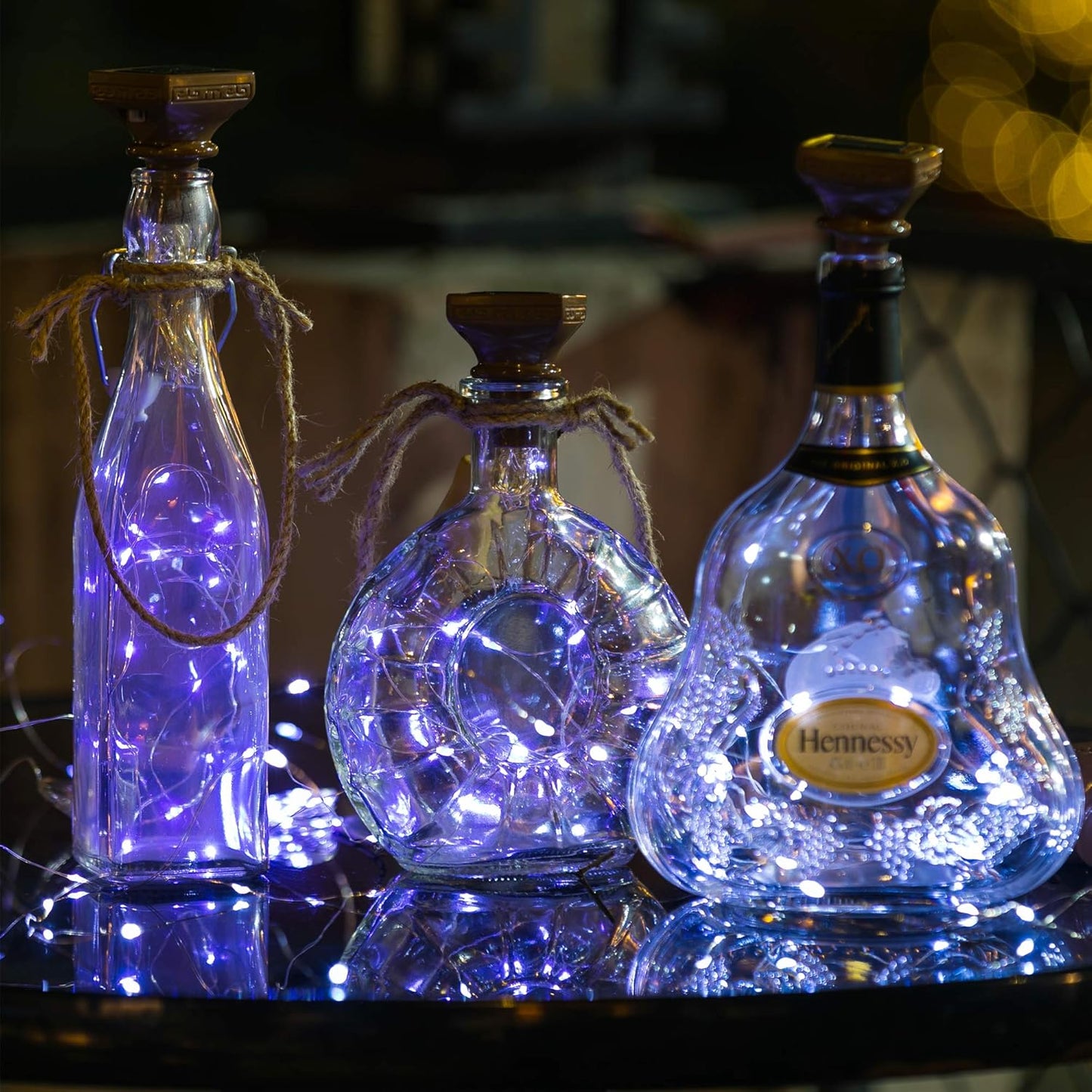 Solar Wine Bottle Lights Outdoor, 20 LED Cork Lights for Wine Bottles Waterproof, Fairy Lights Solar for Wedding Party Garden Patio Decor, Suitable for Most Wine Bottle Mouths-Cool White (8 Pack)