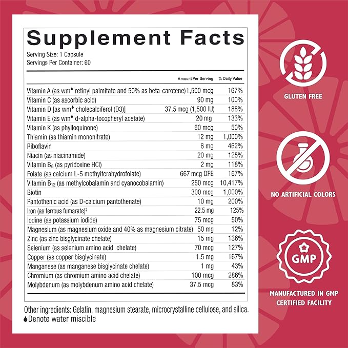 Celebrate Vitamins Multi-Complete, 45mg Iron – (60 Capsules)