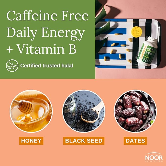 Noor Vitamins Energy+ Multivitamin; Halal Vitamin 26 Vitamins 2 Month