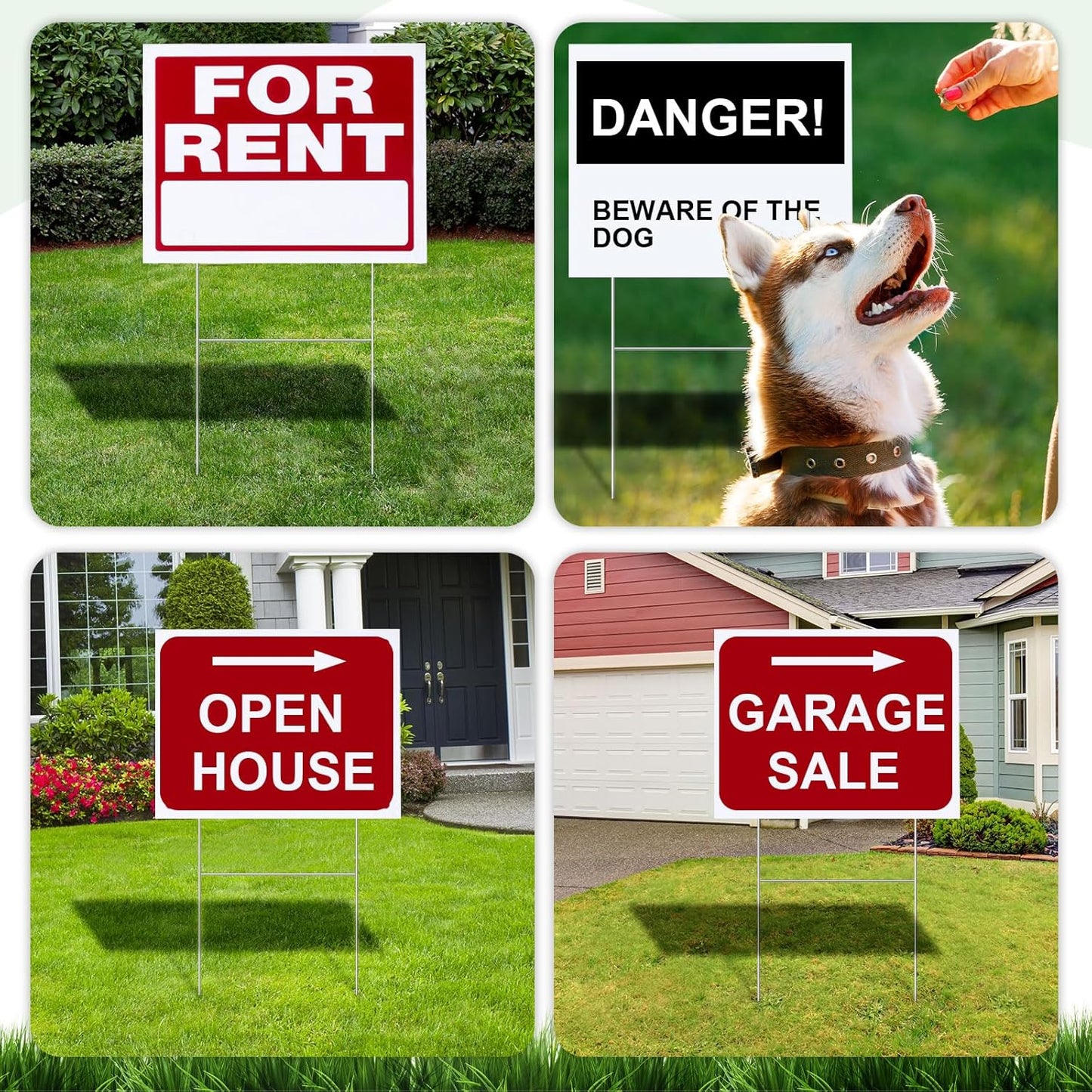 Tandefio 100 Pcs Yard Sign Stakes Metal 15"x10" H Frame Wire Yard Stakes Use with Corrugated Sign Metal Holder for Advertising Party Decorations Outdoor Lawn Garden Garage House