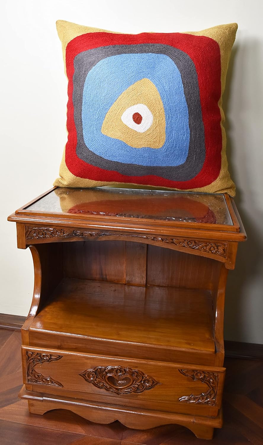 Kandinsky Modern Pillow Cover - Ruby Abstract Pillowcase Farmhouse Chair Contemporary Cushion Outdoor Pillowsham Mid Century Handmade Wool Size 18x18