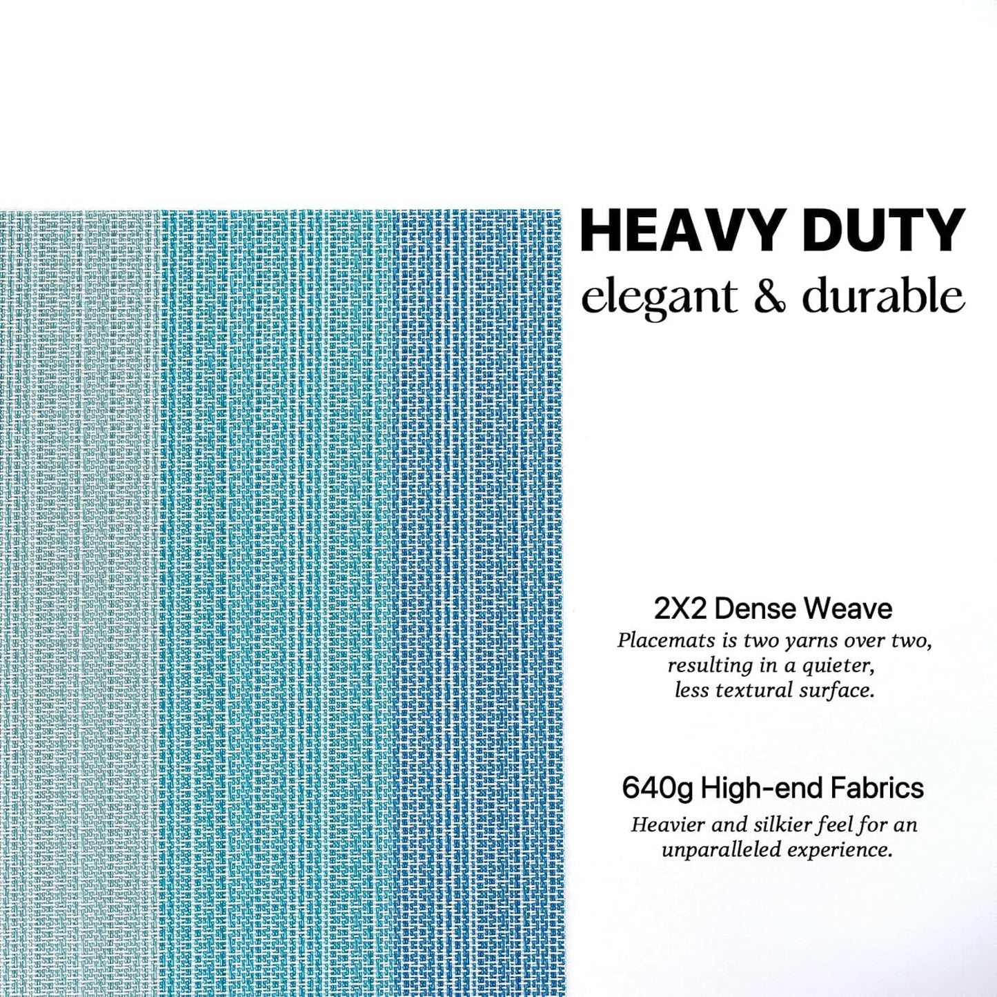 LEXMORE PlaceMats Set of 12 Vinyl/Plastic Woven Place Mats for Kitchen Table Indoor/Outdoor Washable PlaceMat Wipeable Dining Table Mats(Ocean Geode)