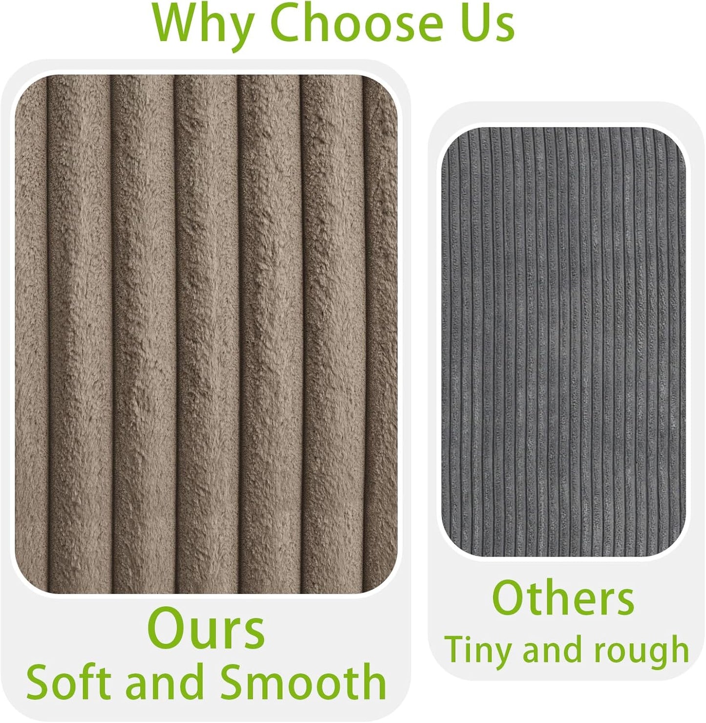 THSUPER 113-Inch Oversized L Shaped Plush Corduroy Fluffy Sectional Sleeper Sofa with Pull Out Bed and Storage Ottoman - Brown