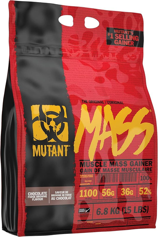 Mutant Mass Weight Gainer Protein Powder – Build Muscle Size and Strength with 1100 Calories (Chocolate Fudge Brownie, 15 Pound (Pack of 1))