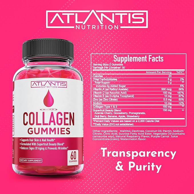 Collagen Gummies For Women 1 & 3, Vitamins 60 Collagen