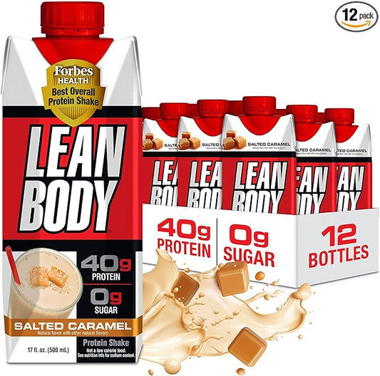 Lean Body Ready-to-Drink Salted Caramel Protein 40g Protein, 0 Sugar, 22 Vitamins 17 Fl 12)