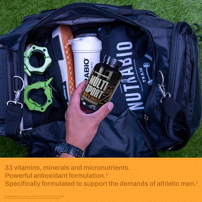 NutraBio Multisport for Men 33 Vitamins, (120 Vegetable