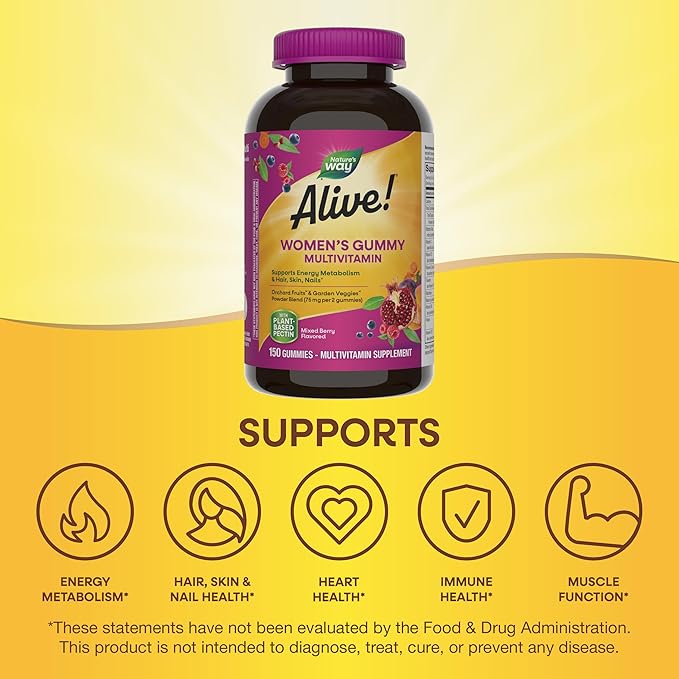 Nature's Way Alive! Women's Daily Gummy 16 Vitamins 150 Gummies