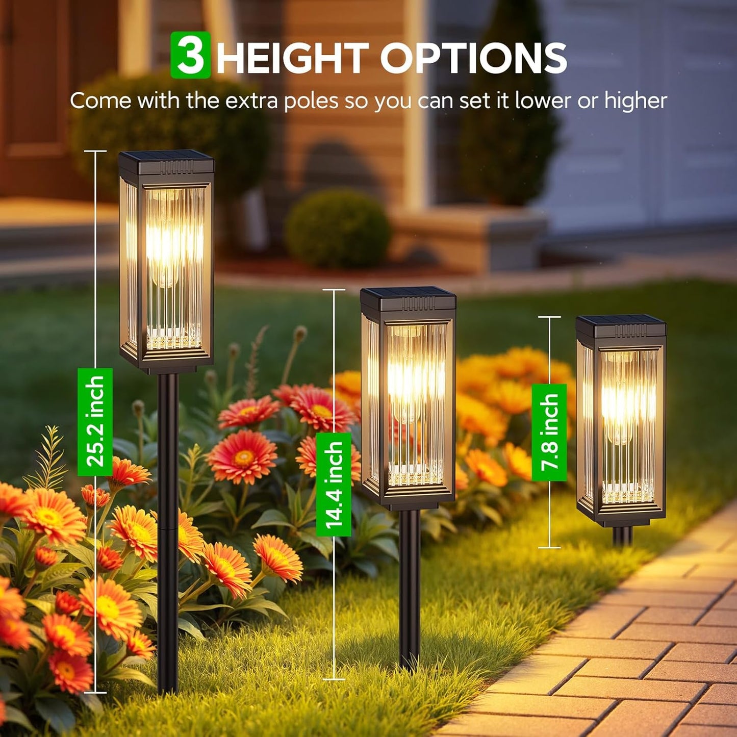 Solar Pathway Lights Outdoor, 6 Pack Upgraded Solar Lights Outdoor Waterproof, Bright Up to 15 Hrs Auto On/Off Garden Light for Yard Patio Lawn Path Walkway Driveway Outside Decor