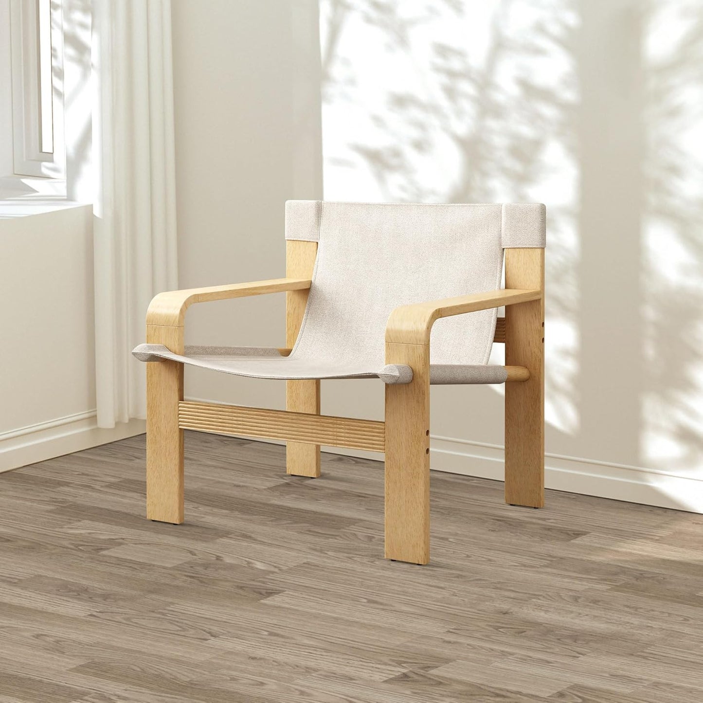 Mid-Century Accent Chair with Wide Armrest & Solid Wood Frame, Detachable and Washable Armchair, Modern Living Room Reading Chairs for Bedroom Sunroom Bedroom Balcony