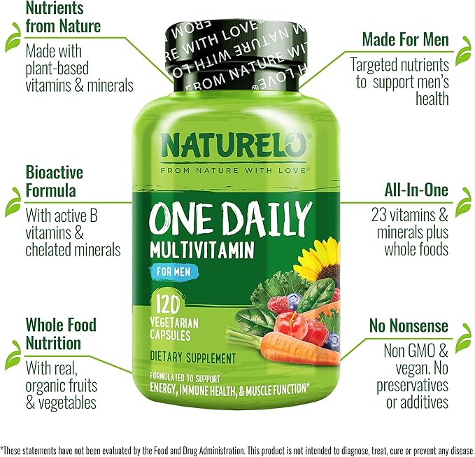NATURELO Mens Multivitamins 120 Vegetarian