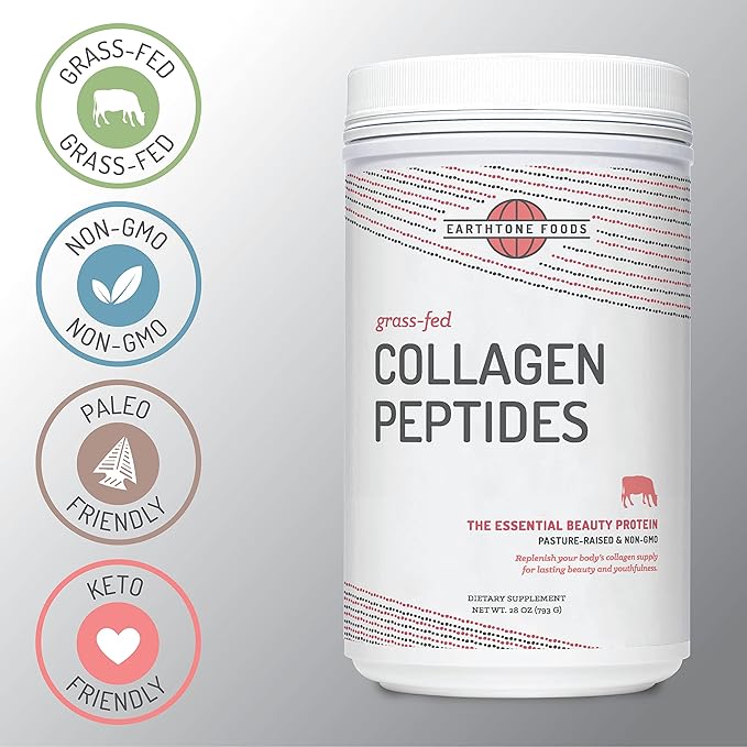 EARTHTONE Grass-Fed Collagen Peptides Powder 28