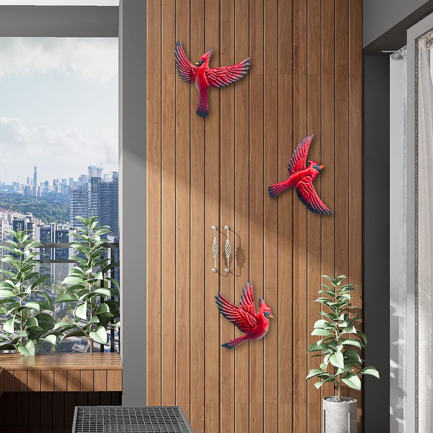J-Fly Metal Red Bird Wall Decoration Bird Wall Hanging Decor Outdoor Metal Wall Art Cardinal Outdoor Decor Suitable For Living Room Bedroom Patio Kitchen Outdoor Fence Decoration 9 Inch