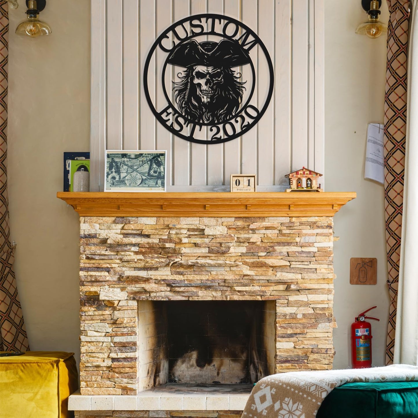 Custom Pirate Skull Metal Signs - Wall Art, Decorative Iron Art, Home & Garden Metal Decor