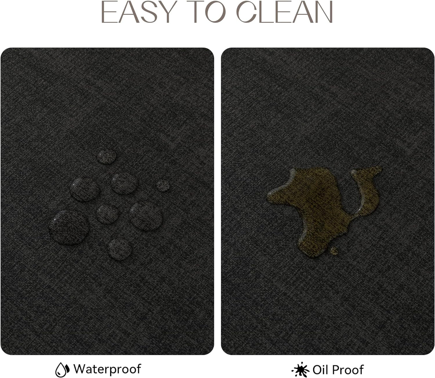 Romanstile Vinyl Placemats Set of 4-12 X 18 Inch - Heat Resistant Place Mats 100% Waterproof Oilproof Wipeable Reversible Faux Leather Table Mats for Kitchen/Dining/Party/Holiday, Black