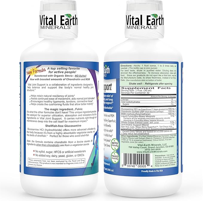 Vital Earth Joint Support Supplement Liquid 32 Oz 1 Oz