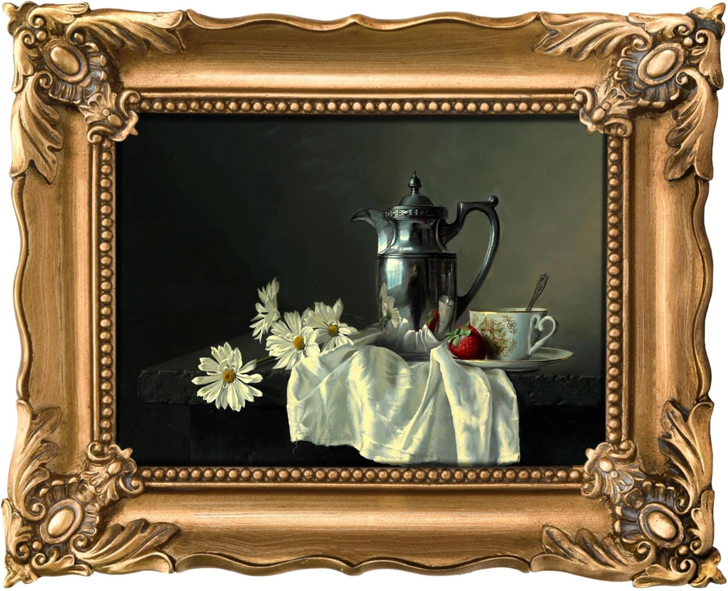 5x7 Vintage Picture Frame with Embossed Flower Design, Ornate Gold Frame for 5x7 Pictures, Hand-Crafted Resin Antique Frames for Tabletop & Wall Hanging, Home Decor (Bronze)