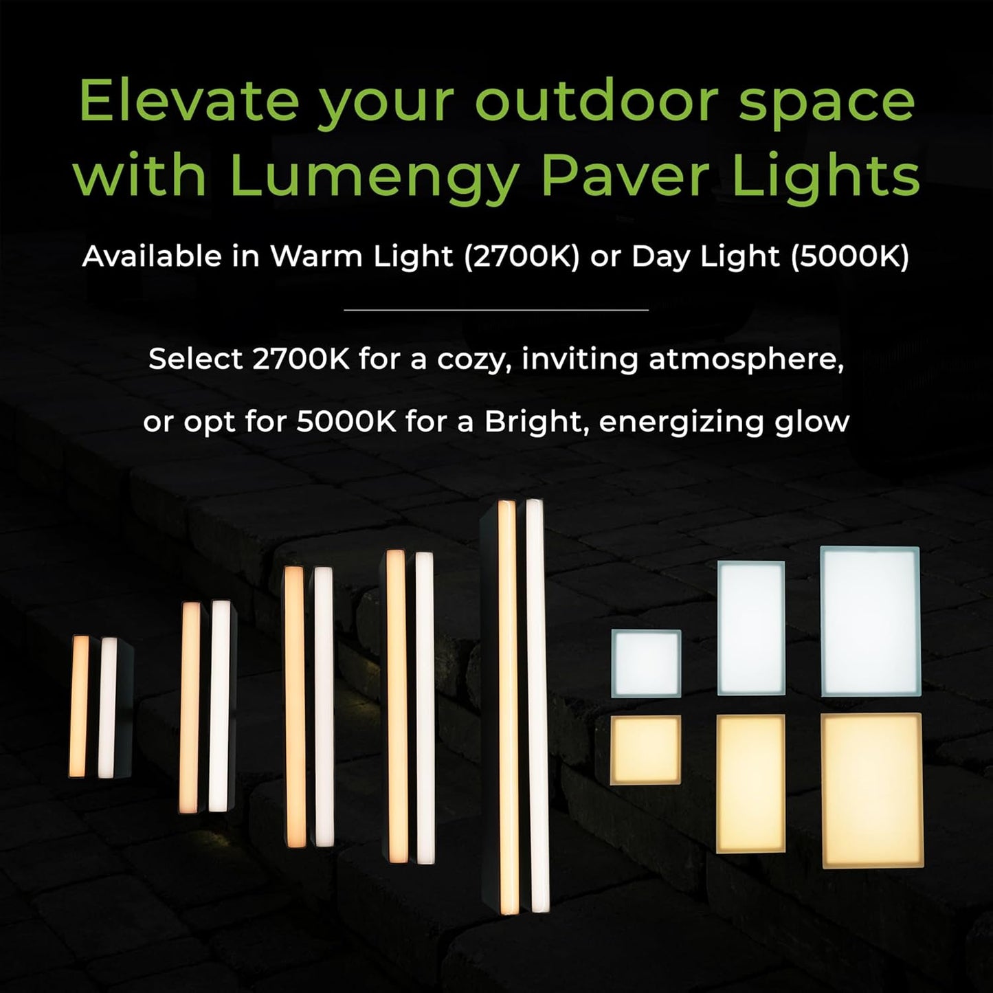 LUMENGY Paver Light 4×8 Inch (3.93 inch X 7.87 inch), Glare-Free 5000K Brick Lighting for Paver Driveways, Pathways, Patios & Garden, 12V Waterproof & Drive-Over Rated