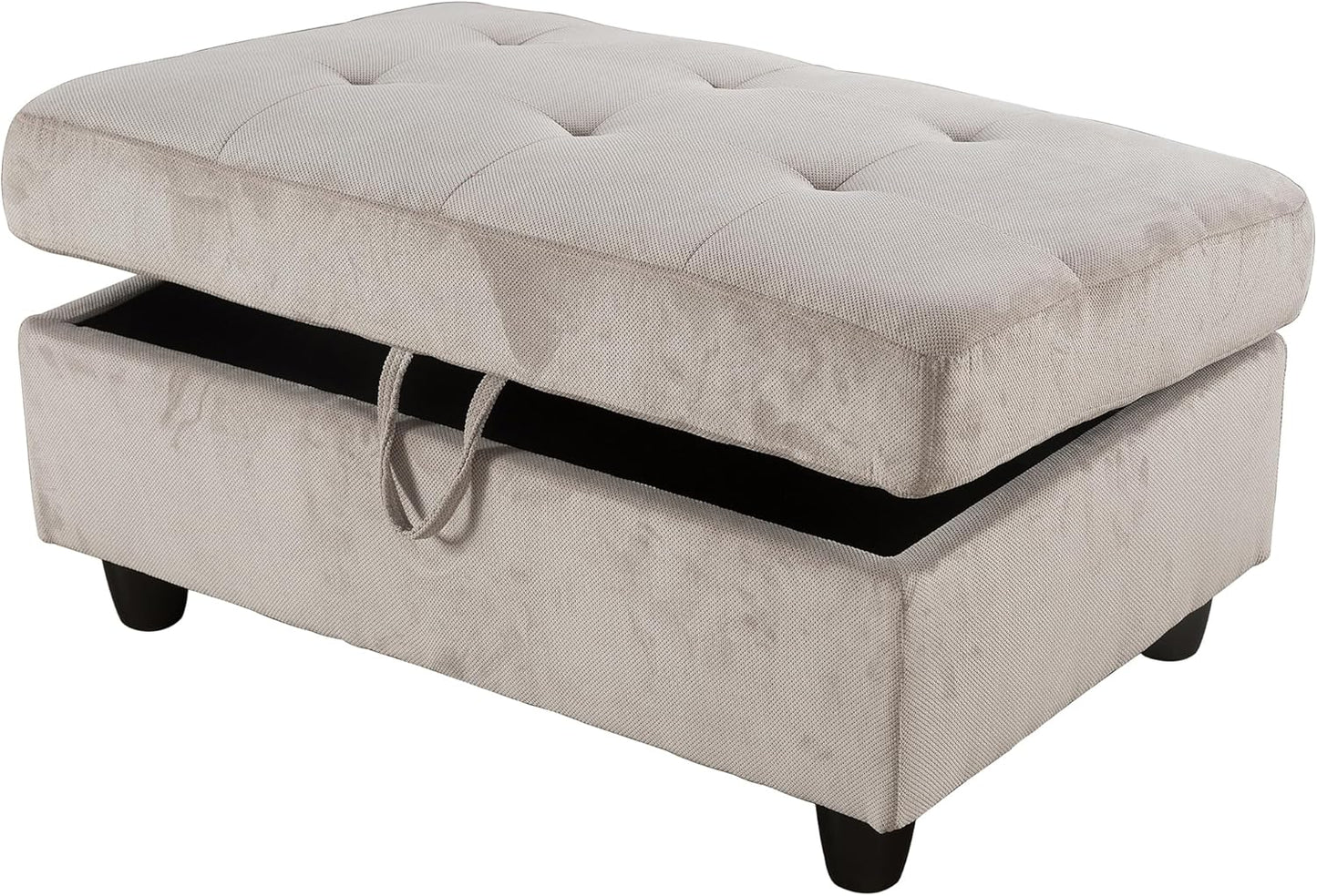 Ottoman Rectangular Storage Ottoman Bench, Footrest Stool Footstool with Lid for Living Room, Bedroom, Entryway, Brown, 37.5"x25.5"x19.5"