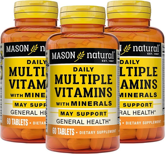 MASON NATURAL Daily Multiple Vitamins with Minerals 24 Essential 60 Tablets 3)
