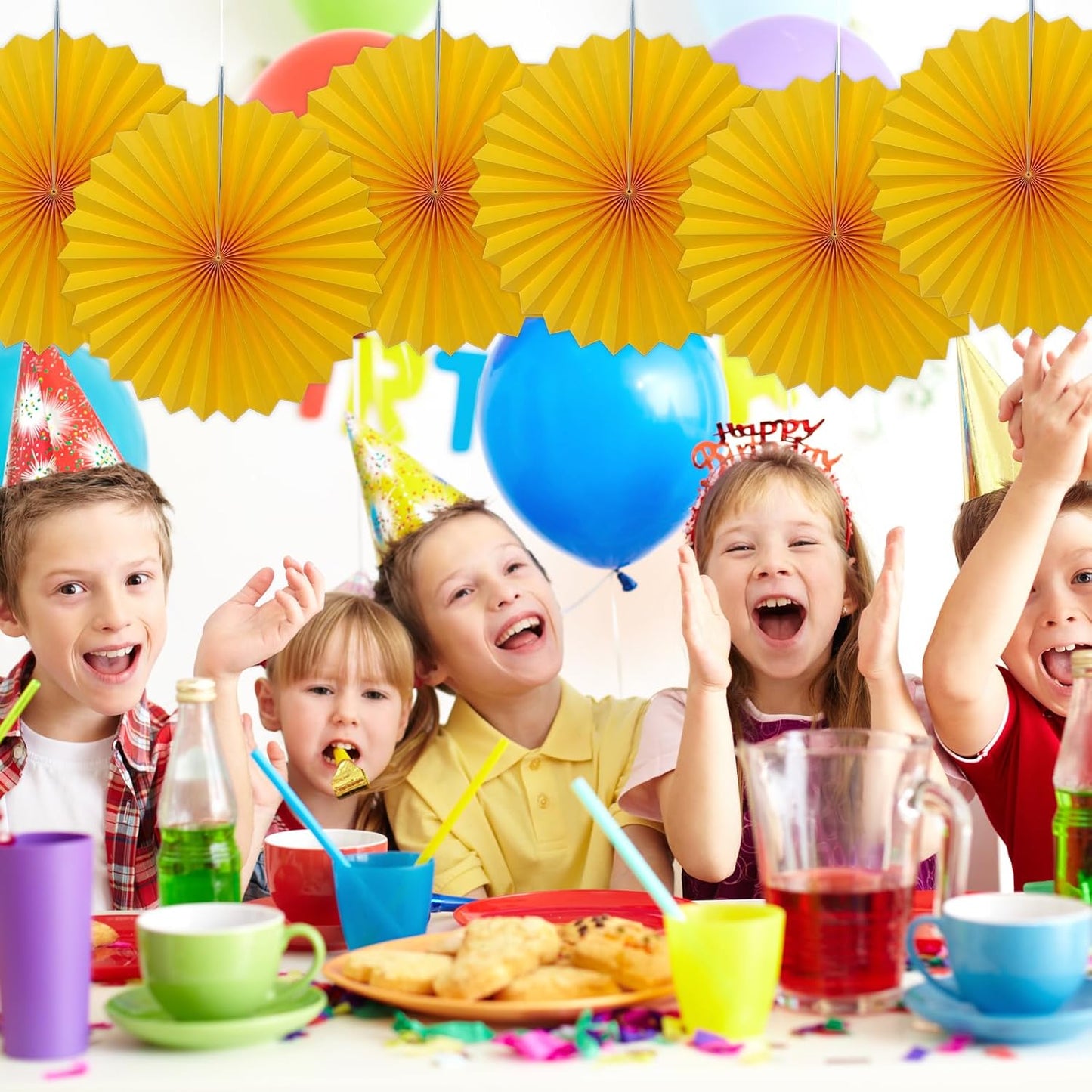 Morange Party Decorations,,Halloween Decor Events Accessories，Orange Birthday Decorations,Sunset Party Decorations,Party Fans 30 Color DIY Set (Morange)