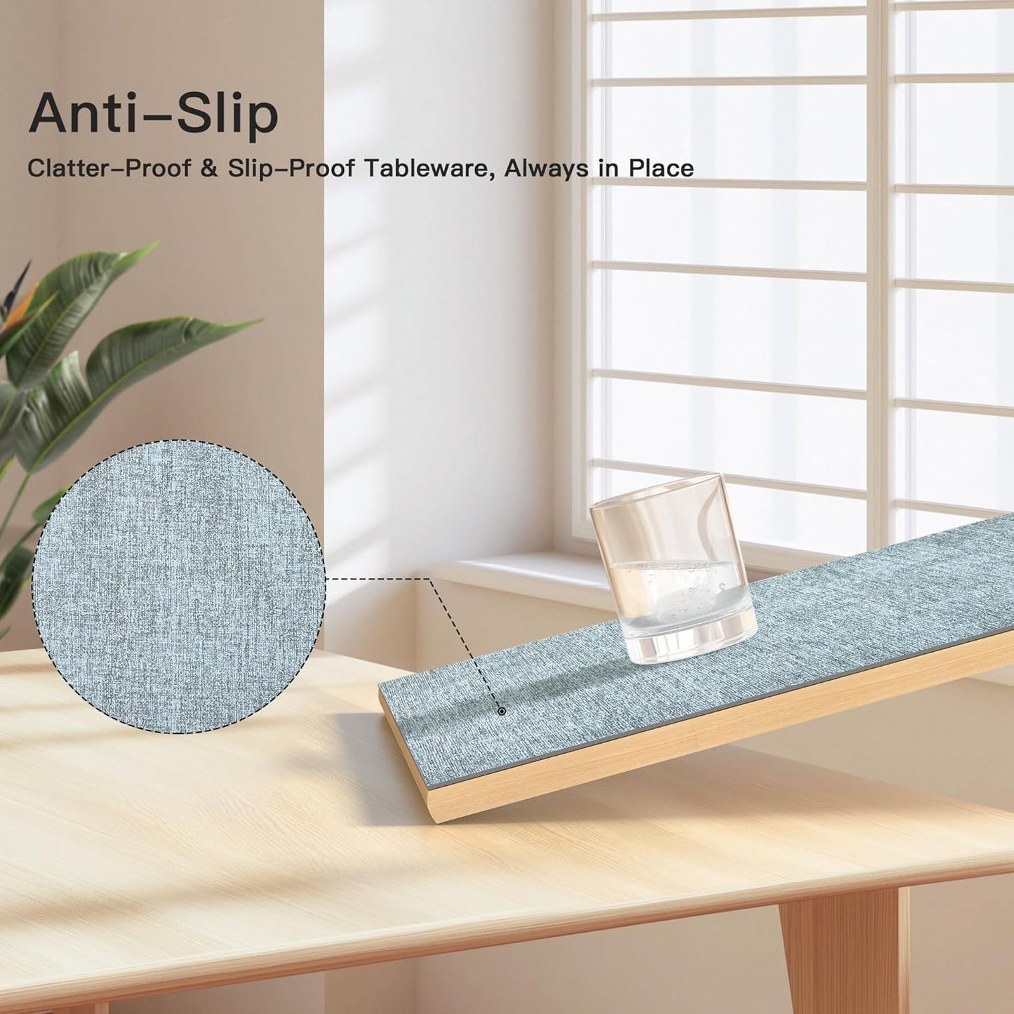 DOLOPL Placemats Set of 4, Reversible Wipeable & Heat Resistant Place Mats, Modern Faux Leather Table Mats for Kitchen, Neutral Waterproof Tablemats for Dining Table Decor, Wedding, Party(Dusty Blue)