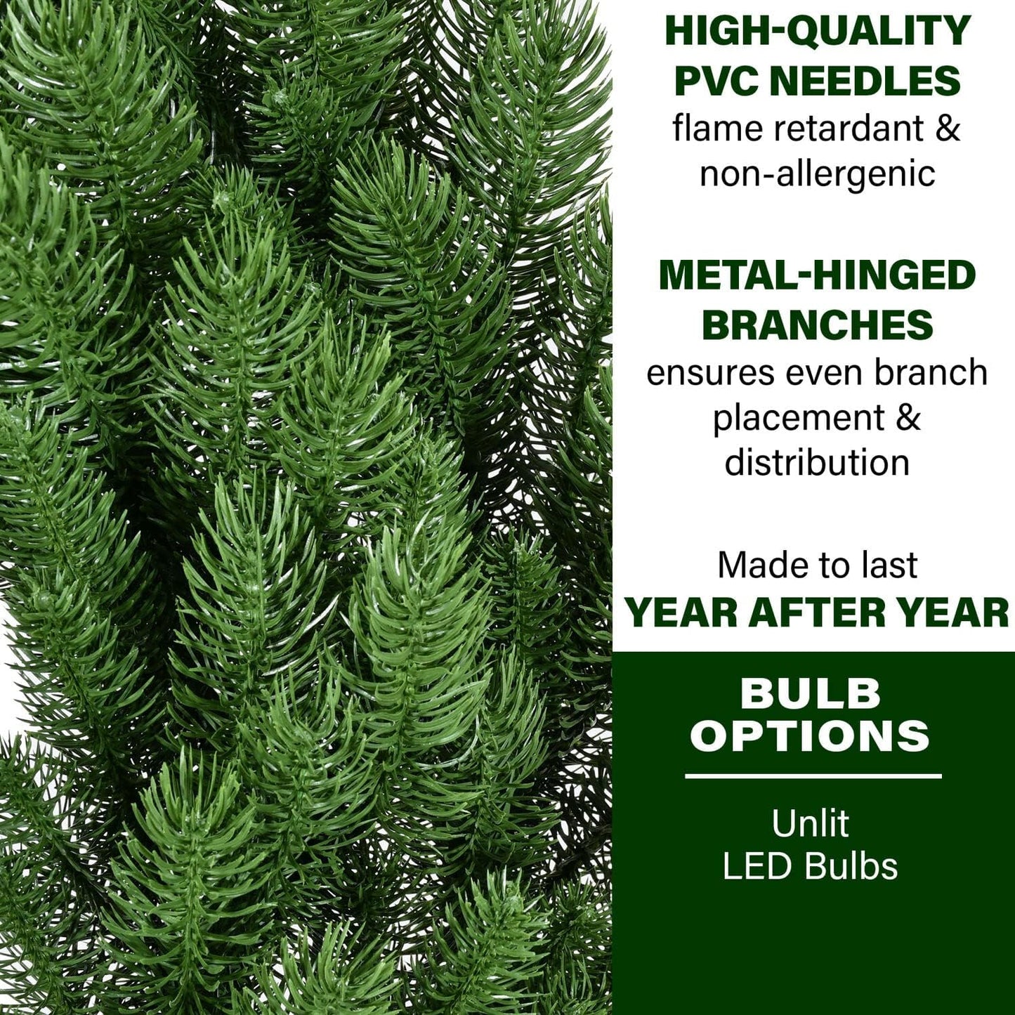 Fraser Hill Farm 24-in. Green Fir Wreath, No Lights | Festive Christmas Holiday Decorations | Indoor Hanging Decor for Doors, Fireplace Mantels | FFGF024WR-0GR