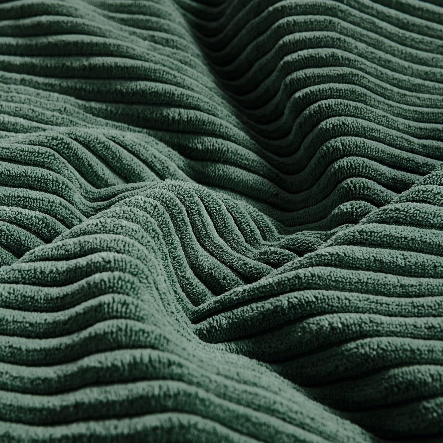 Fancy Homi Set of 2 Dark Green Long Lumbar Decorative Throw Pillow Covers 14x24 Inch for Living Room Couch Bed, Boho Farmhouse Forest Green Home Decor, Soft Corduroy Corss Textured Cushion Case