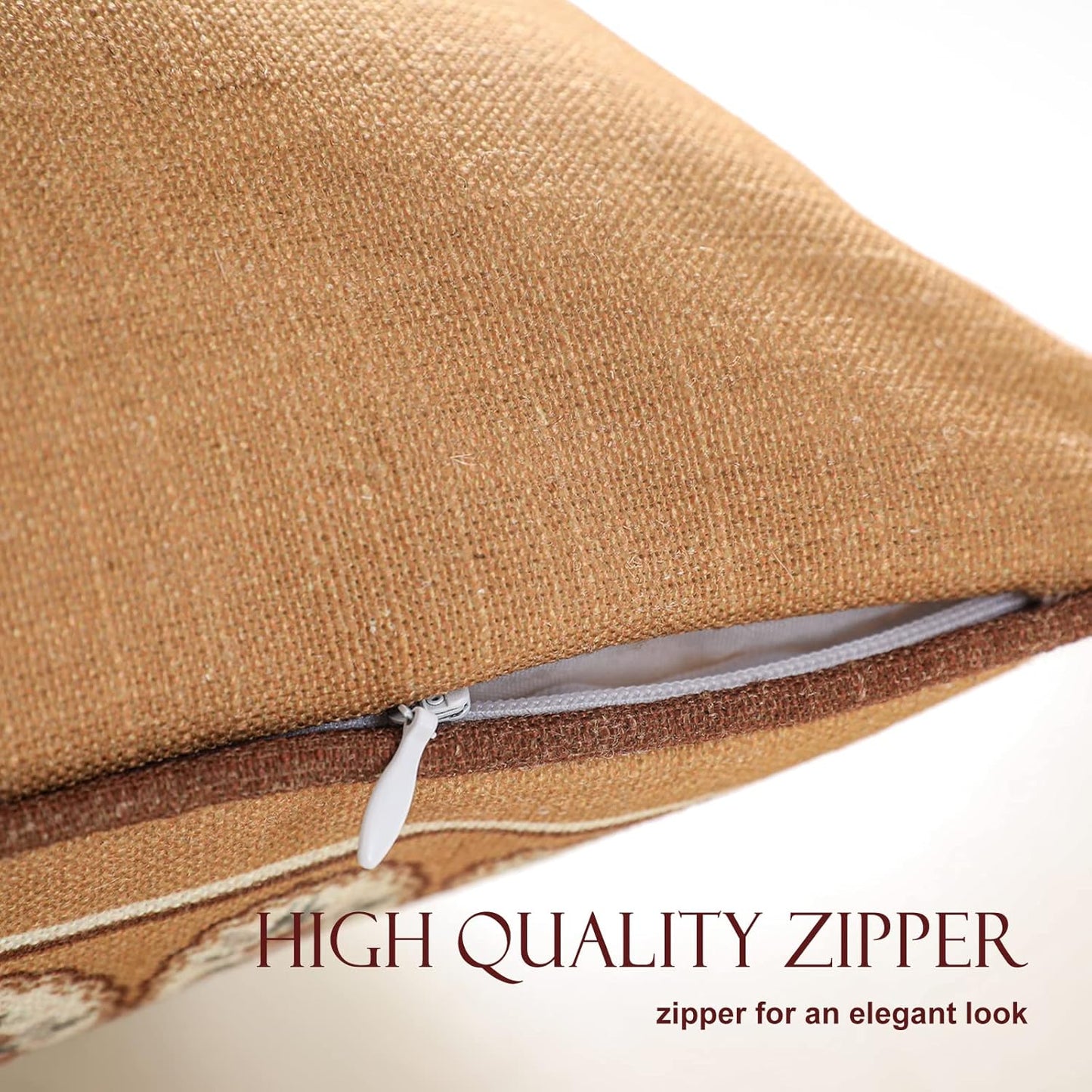 patdrea Designer Vintage Floral Throw Pillow Covers for Couch Set of 4,Brown Yellow Linen Pillowcases with Bird and Rose Pattern Decorative Cushion Cover for Bedroom Living Room Outdoor Car Cafe